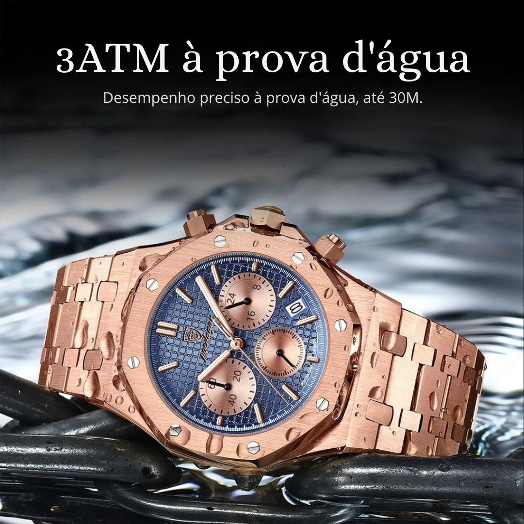 Poedagar Men's Royal King Oak Octagonal Watch