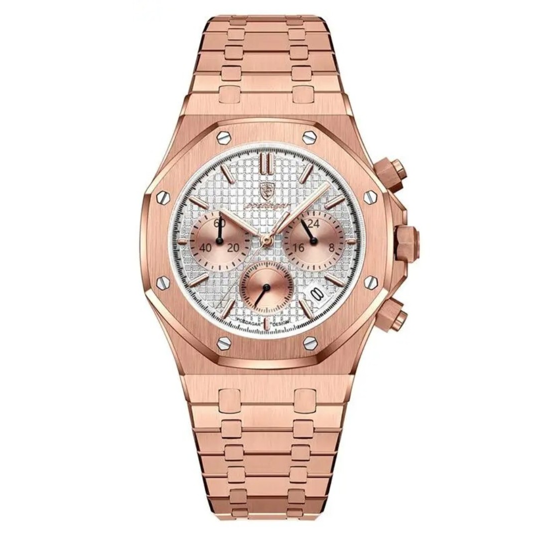 Poedagar Men's Royal King Oak Octagonal Watch