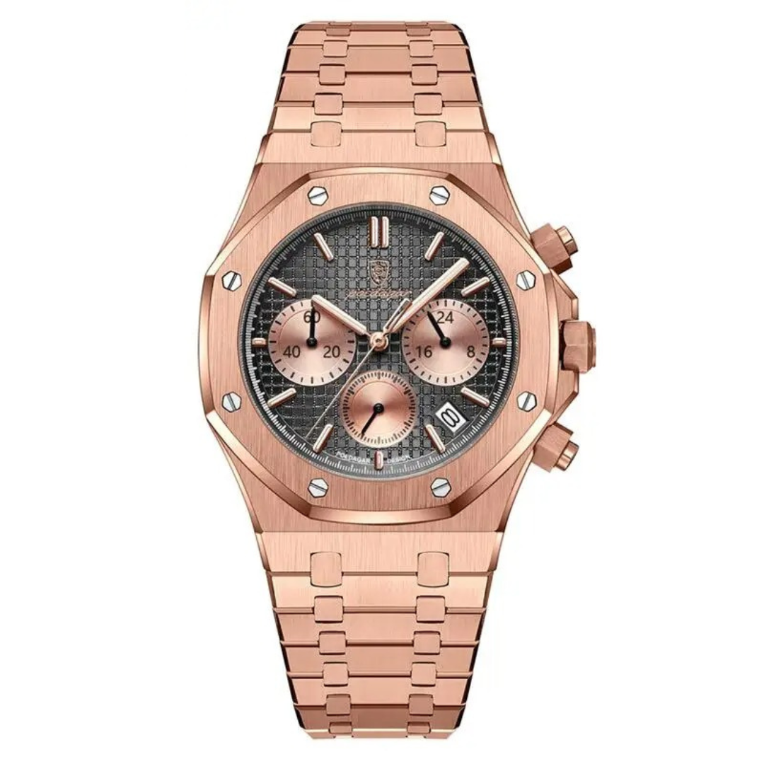 Poedagar Men's Royal King Oak Octagonal Watch