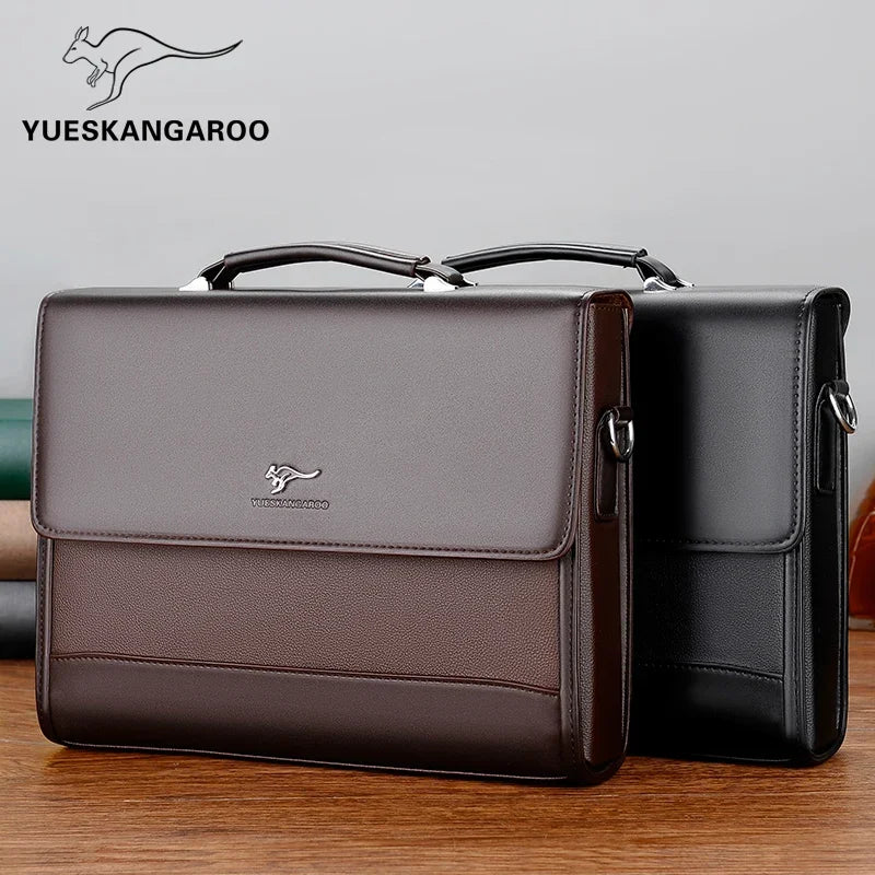 Kangoo Business 2 Men's Leather Briefcase