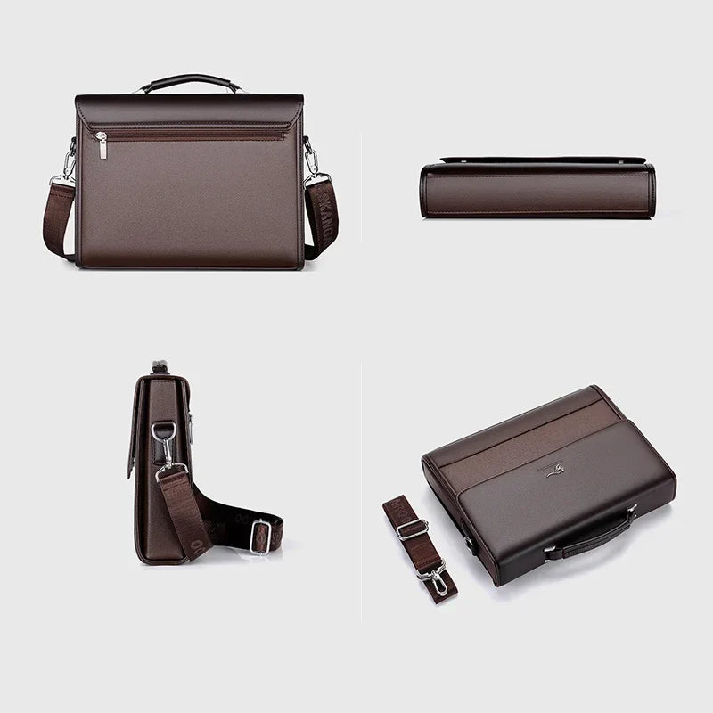 Kangoo Business 2 Men's Leather Briefcase