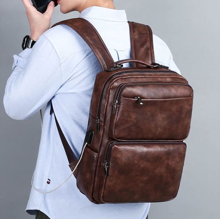 Herrenrucksack aus echtem Leder - Drakon Bag