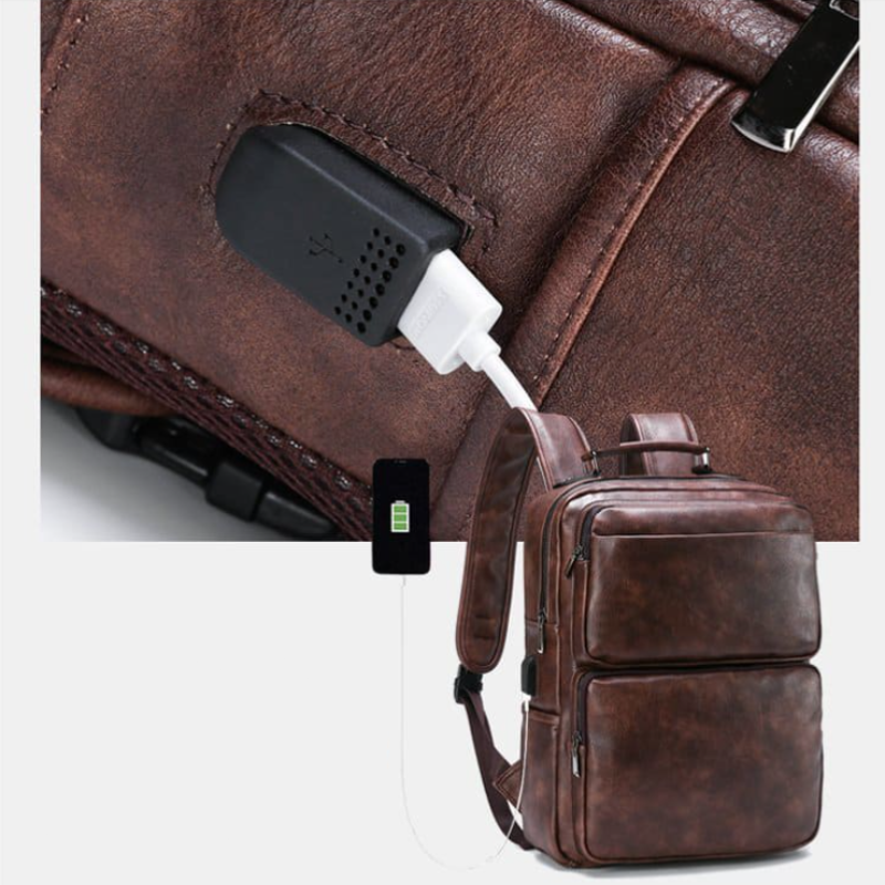 Herrenrucksack aus echtem Leder - Drakon Bag
