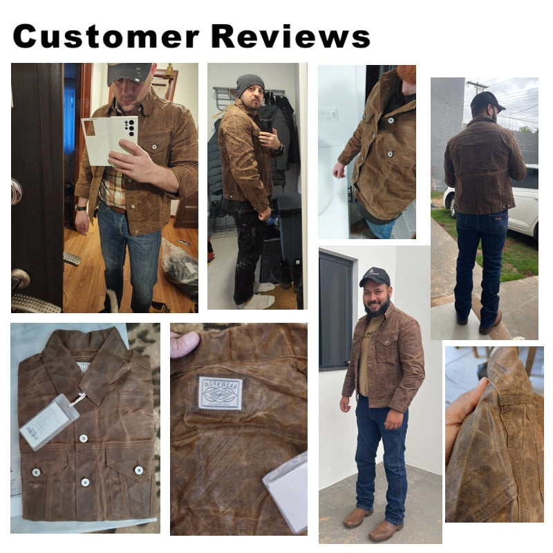 Herren Retro Wachsjacke aus Baumwolle – Robust, Wasserdicht & Im Militärstil
