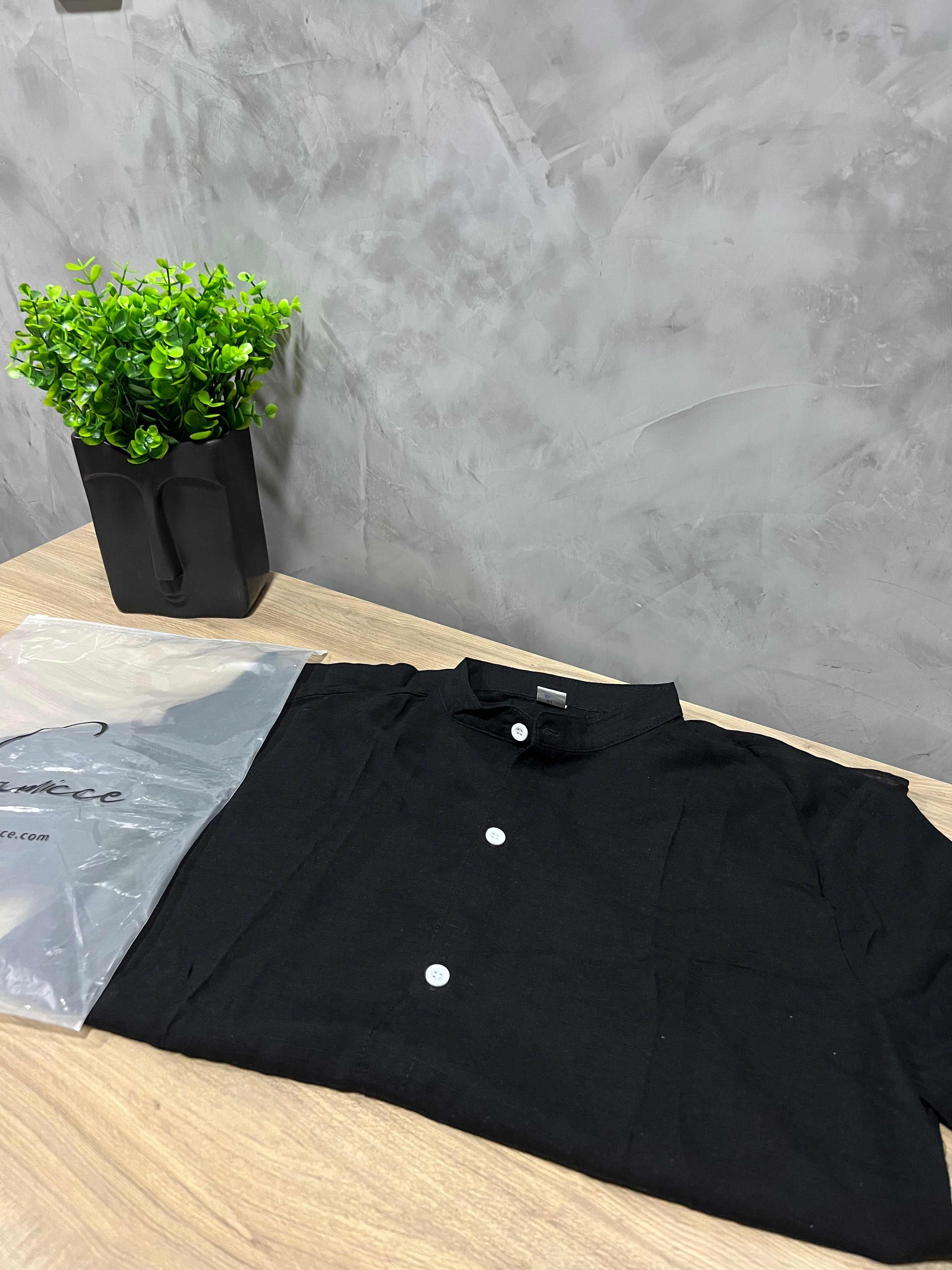 Drakon | Premium Mandarin Collar Short Sleeve Shirt for Men