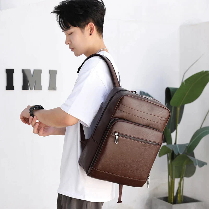 Herren-Lederrucksack – Hermez Premium