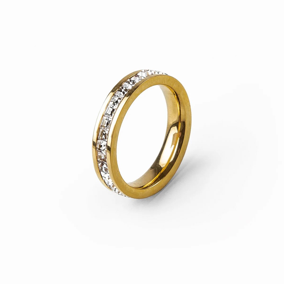 Brillanter Ring, 18 Karat vergoldet