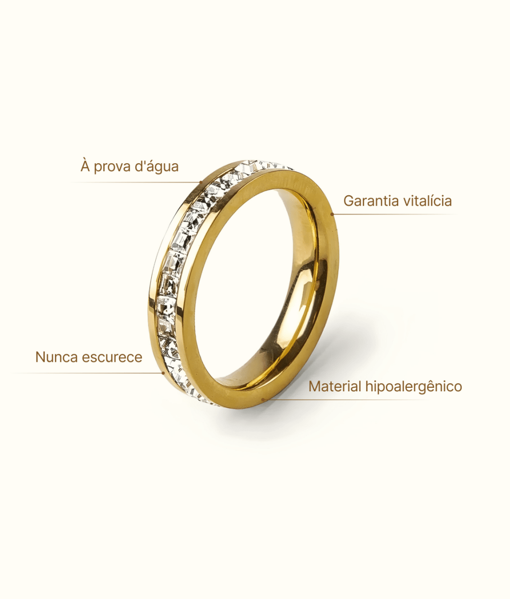 Brillanter Ring, 18 Karat vergoldet