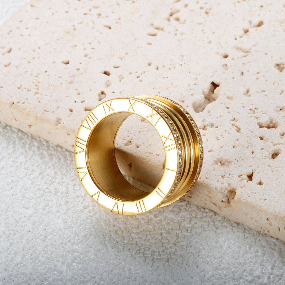 Luxuriöser Imperial-Ring, 18 Karat vergoldet