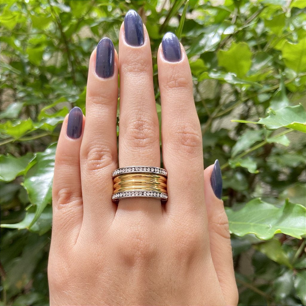 Luxuriöser Imperial-Ring, 18 Karat vergoldet