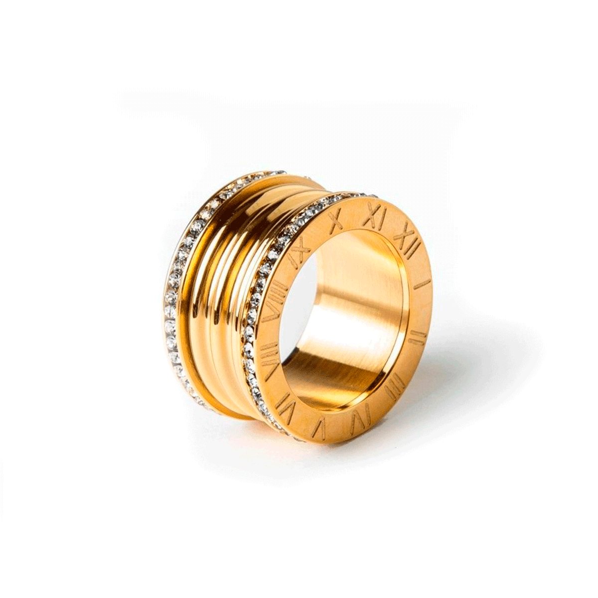 Luxuriöser Imperial-Ring, 18 Karat vergoldet