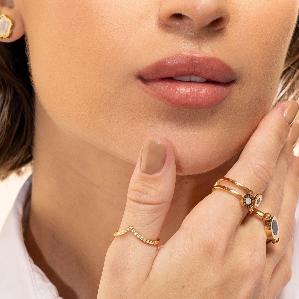 Trinity Zirkonia-Ring, 18 Karat vergoldet