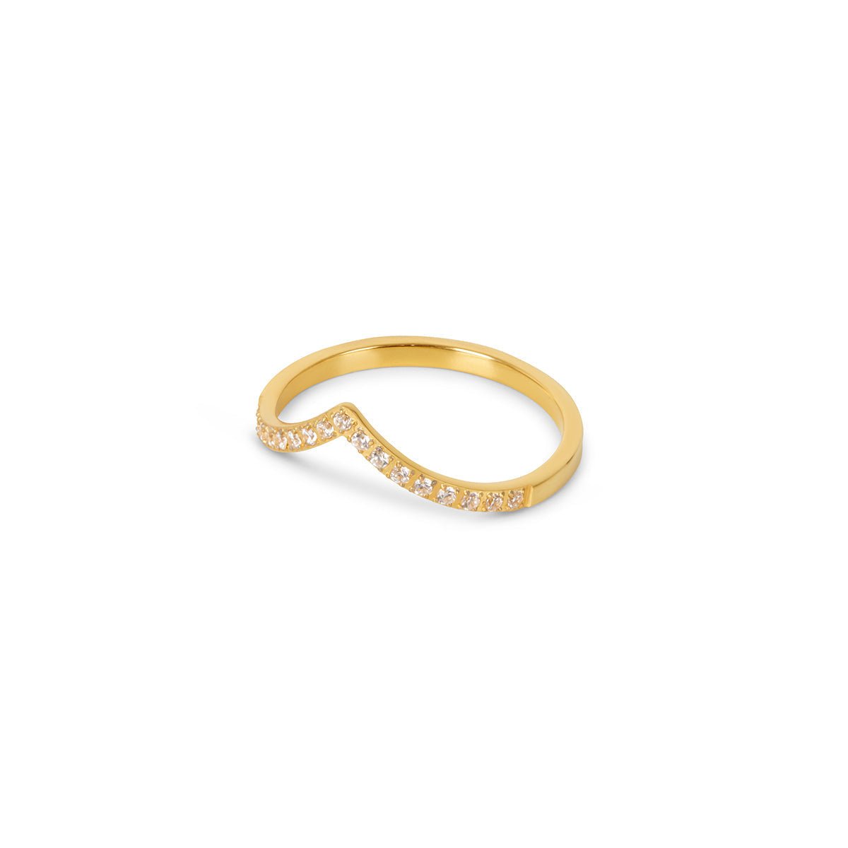 Trinity Zirkonia-Ring, 18 Karat vergoldet