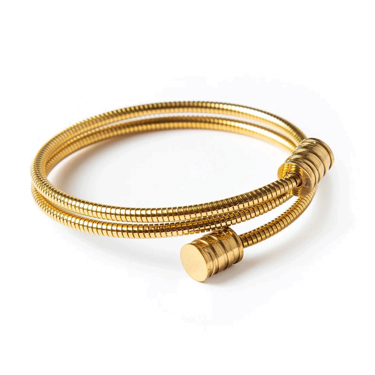 Dreifach spiralförmiges Armband, 18 Karat vergoldet