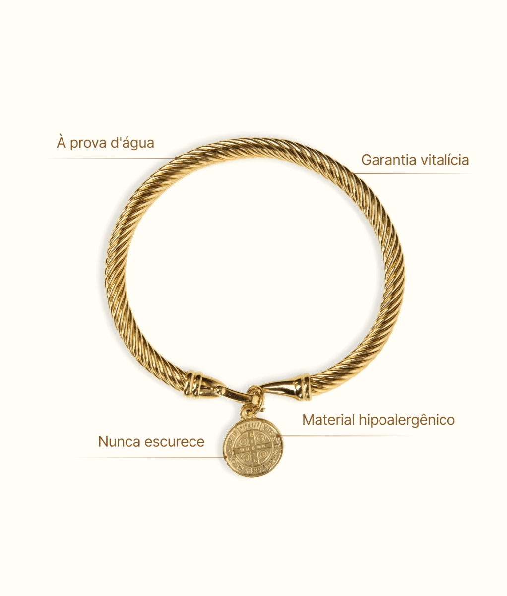 Armband mit Anhänger des Heiligen Benedikt, 18 Karat vergoldet.