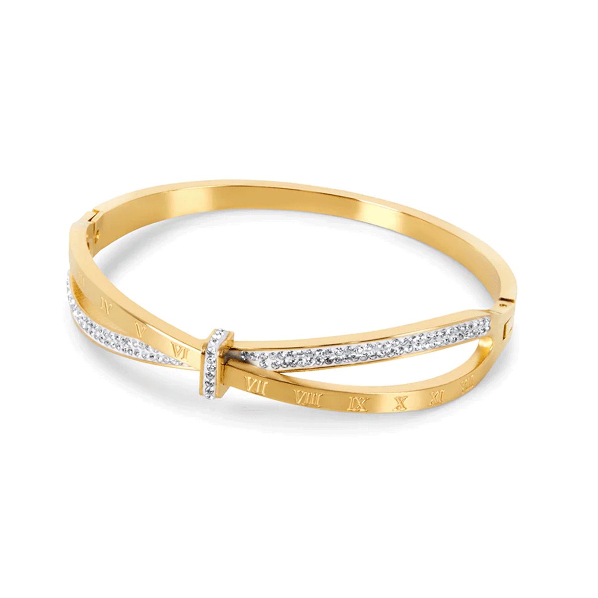 Römisches Zirkonia-Armband, 18 Karat vergoldet