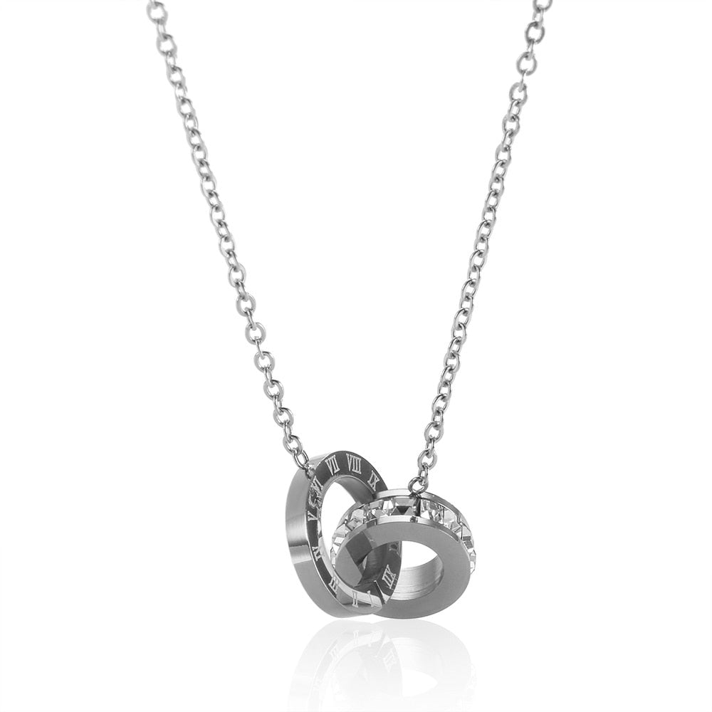 Imperiale Halskette mit Zirkonia-Stein, 18 Karat vergoldet