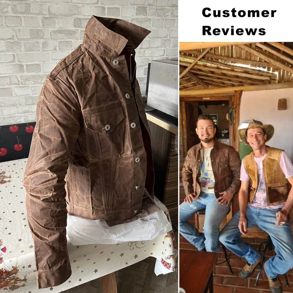 Herren Retro Wachsjacke aus Baumwolle – Robust, Wasserdicht & Im Militärstil