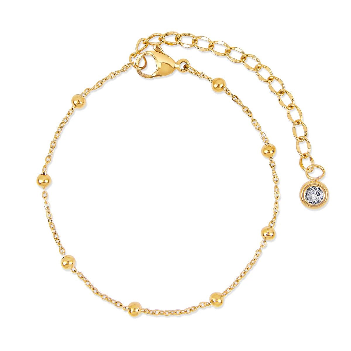 Glamouröses Armbandset mit Zirkonia, 18 Karat vergoldet