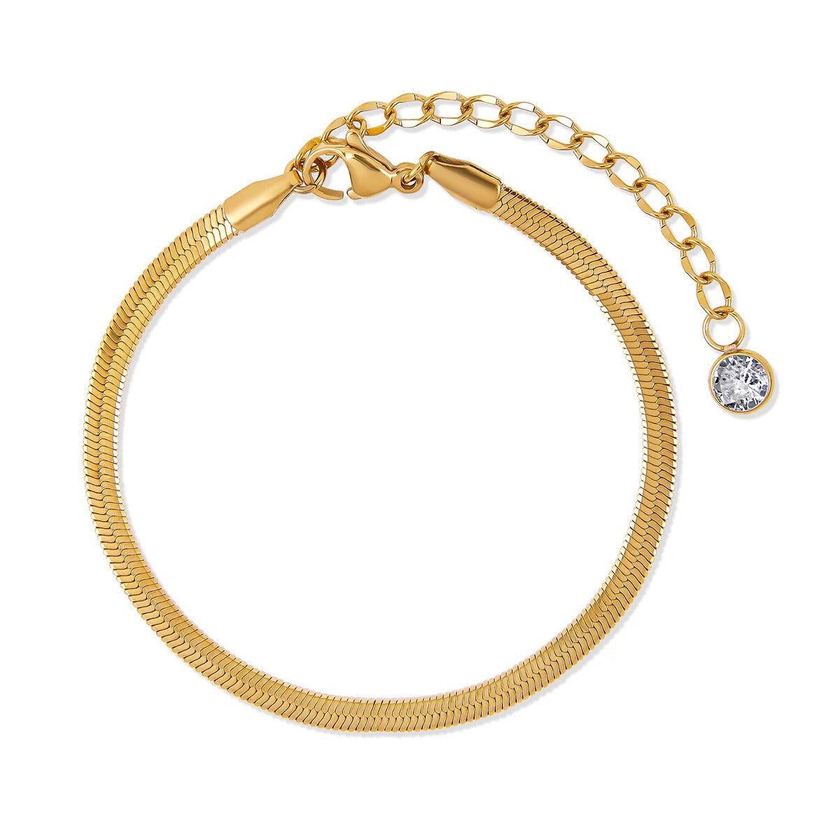 Glamouröses Armbandset mit Zirkonia, 18 Karat vergoldet