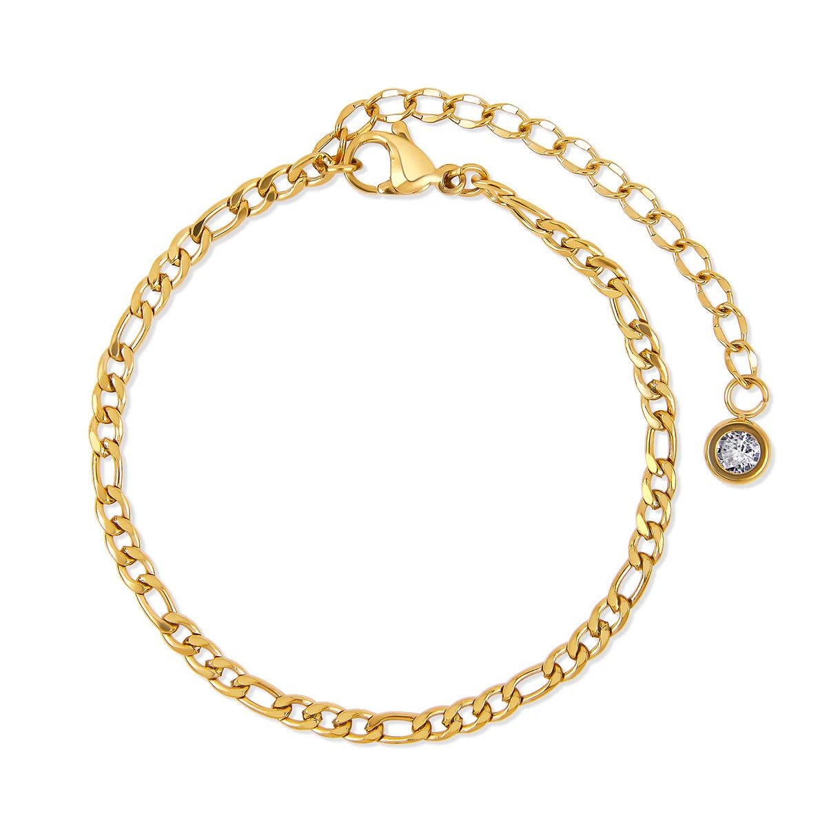 Glamouröses Armbandset mit Zirkonia, 18 Karat vergoldet