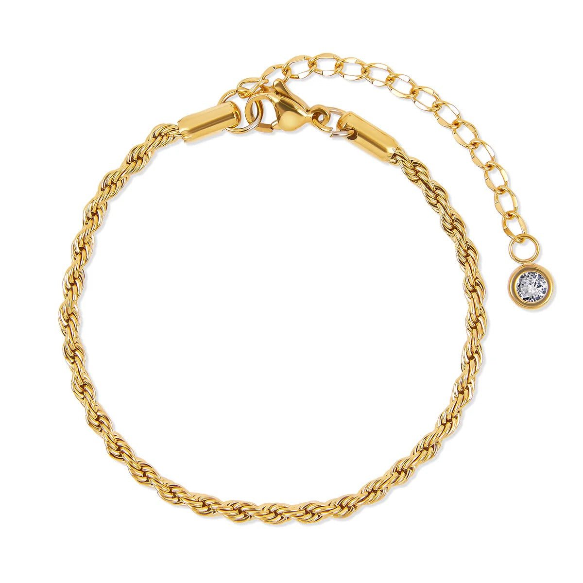Glamouröses Armbandset mit Zirkonia, 18 Karat vergoldet