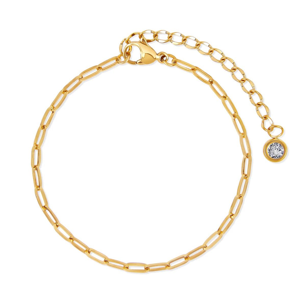 Glamouröses Armbandset mit Zirkonia, 18 Karat vergoldet
