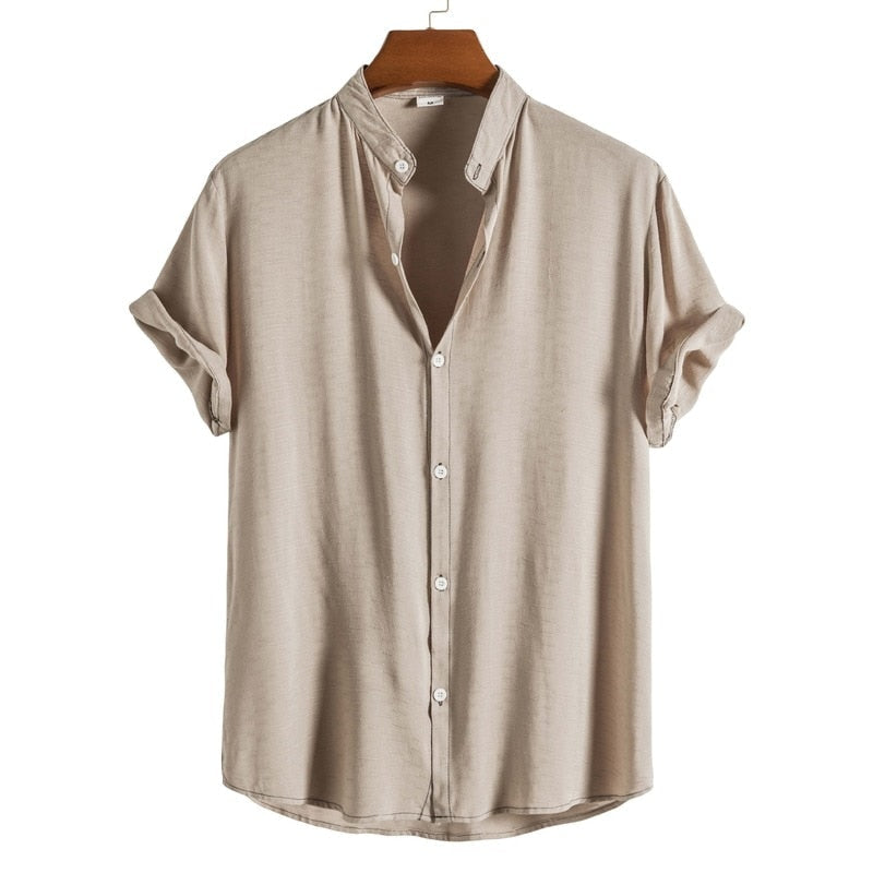 Drakon | Premium Mandarin Collar Short Sleeve Shirt for Men