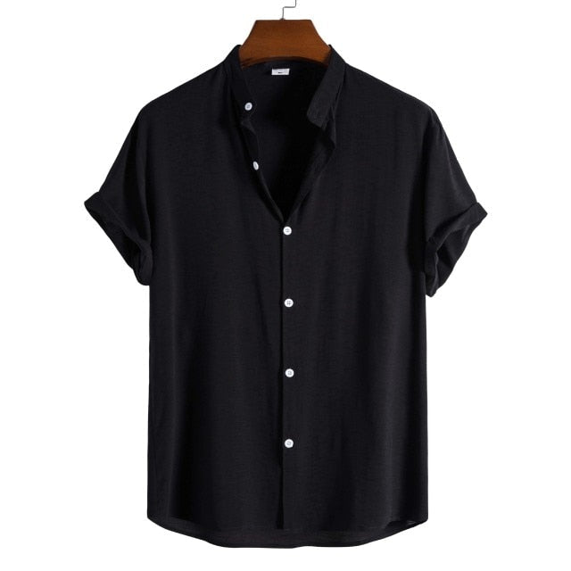 Drakon | Premium Mandarin Collar Short Sleeve Shirt for Men