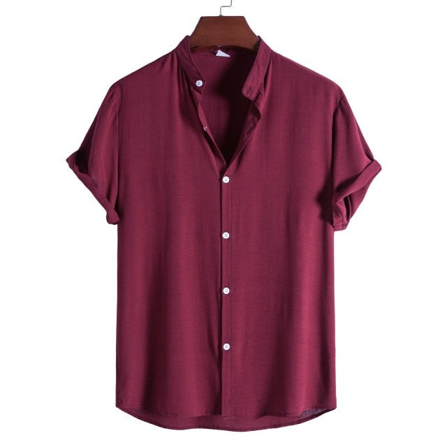Drakon | Premium Mandarin Collar Short Sleeve Shirt for Men
