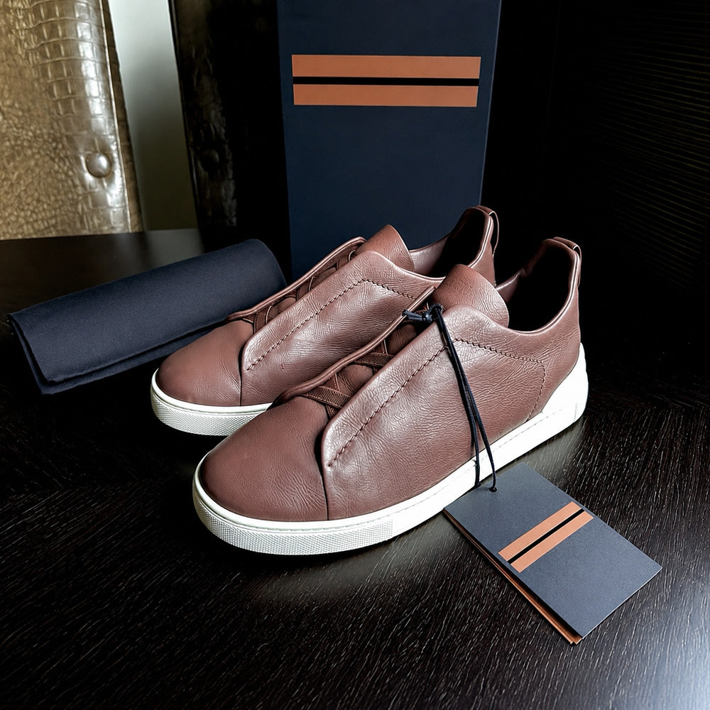 Drakon | Men's Leather Triple Stitch Sneakers